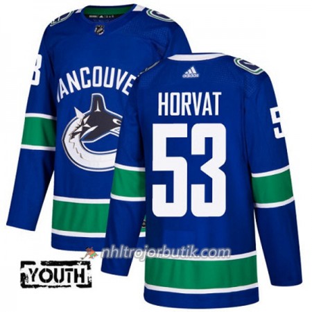 Barn Ishockey Vancouver Canucks Tröja Bo Horvat 53 Adidas 2017-2018 Blå Authentic